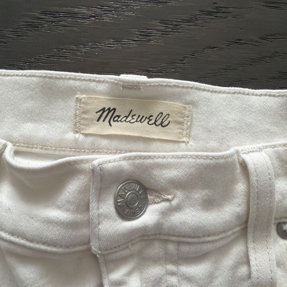 Madewell Women’s White Denim Flared Mid Rise Kick Out Jeans Size 29 - Picture 2 of 5